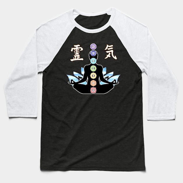 Reiki Kanji chakra symbols design Baseball T-Shirt by kamdesigns